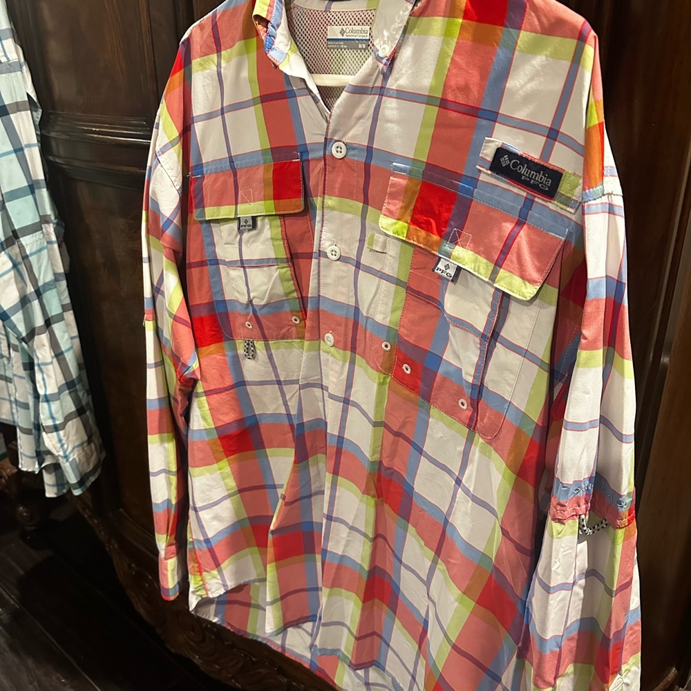 COLUMBIA FISHING SHIRTS (2) PFG SUPER BAHAMA LONG SLEEVE MED (RUNS BIG) - Picture 2 of 7